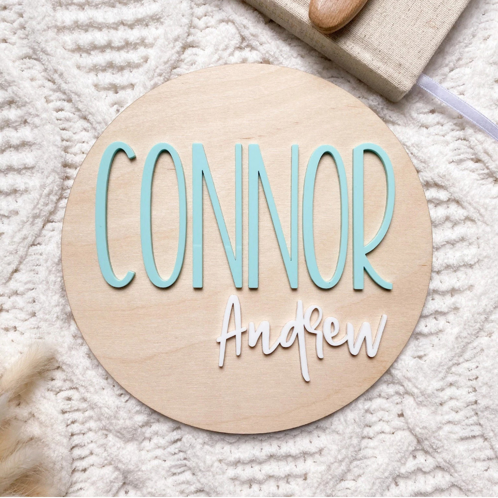 Baby Nursery Name - Targa personalizzata per annuncio di nascita