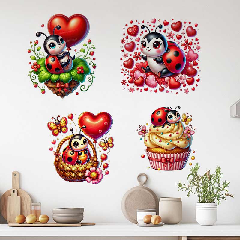 Baby Nursery Panelling - Adesivo Murale a Forma di Coccinella,