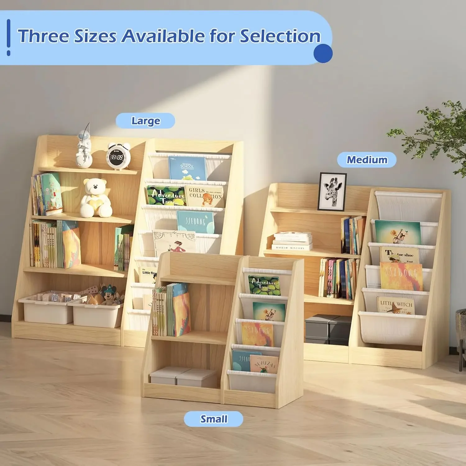 Baby Nursery Bookcase - Libreria per bambini a 4 livelli,