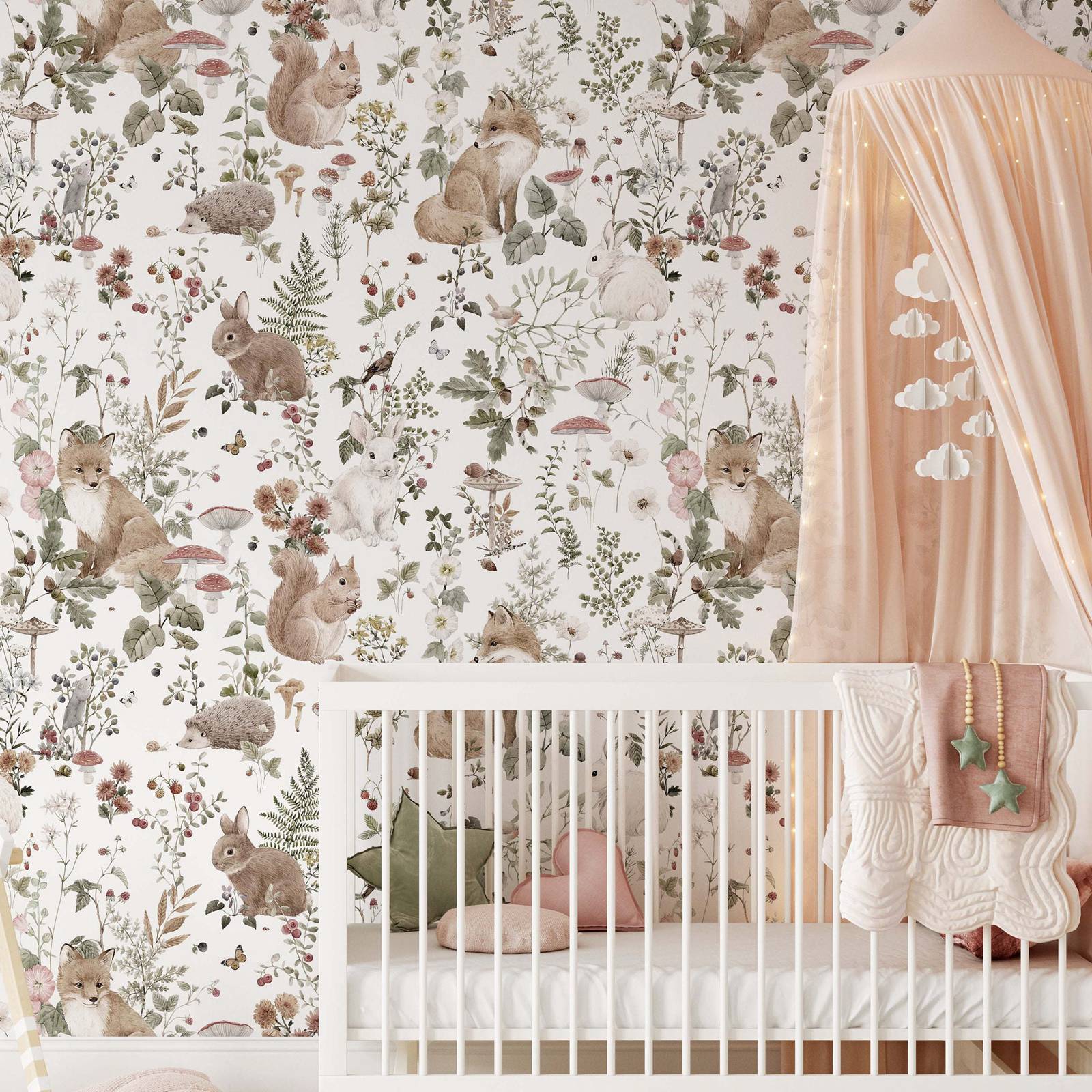 Baby Nursery Vintage - Forest Babies MuraL, carta da parati