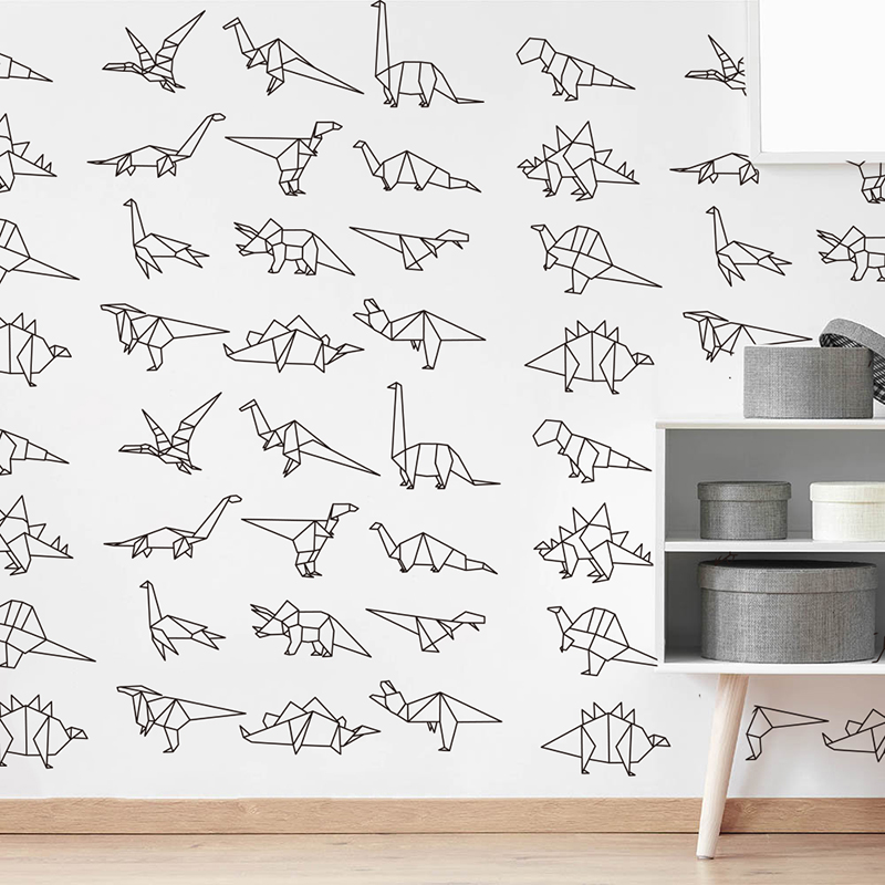 Baby Nursery Zoo Animals - Simpatico origami dinosauri animale adesivo da