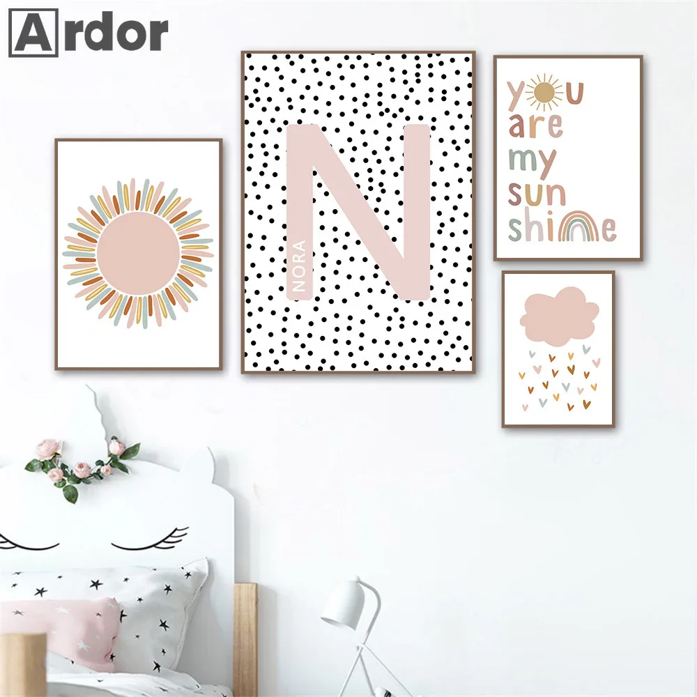 Baby Nursery You Are My Sunshine - Nome personalizzato Poster Baby Nursery Wall