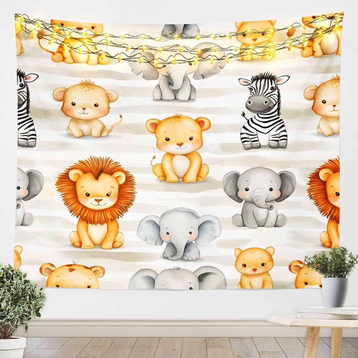 Baby Nursery Zoo Animals - Graziosa Tappezzeria con Animali della Giungla