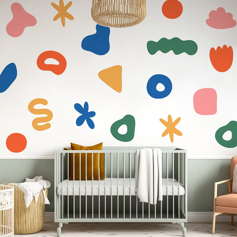 Baby Nursery Wallpaper - Adesivi murali creativi di forma multicolore
