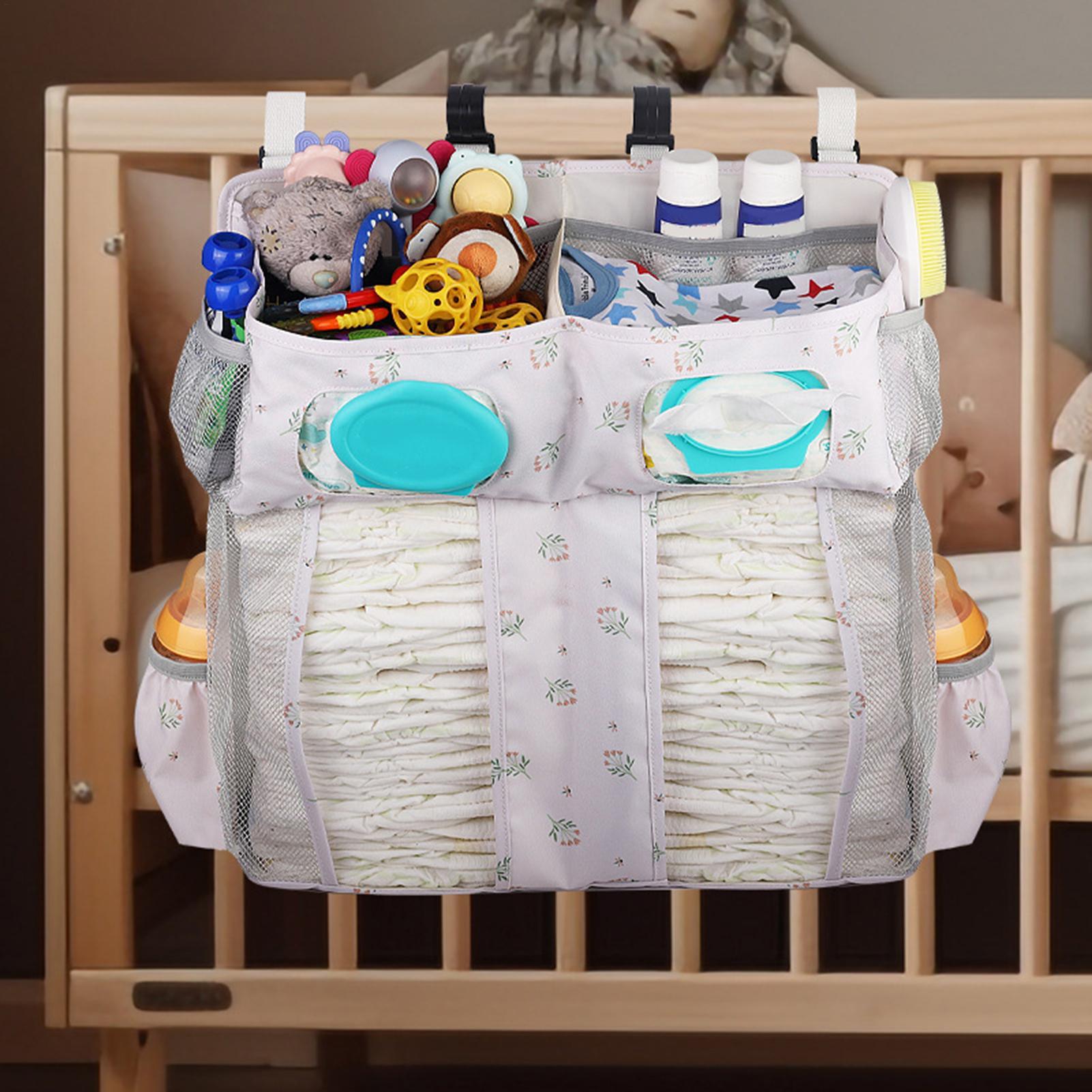 Baby Nursery Organizer - Borsa portaoggetti per culla da appendere,