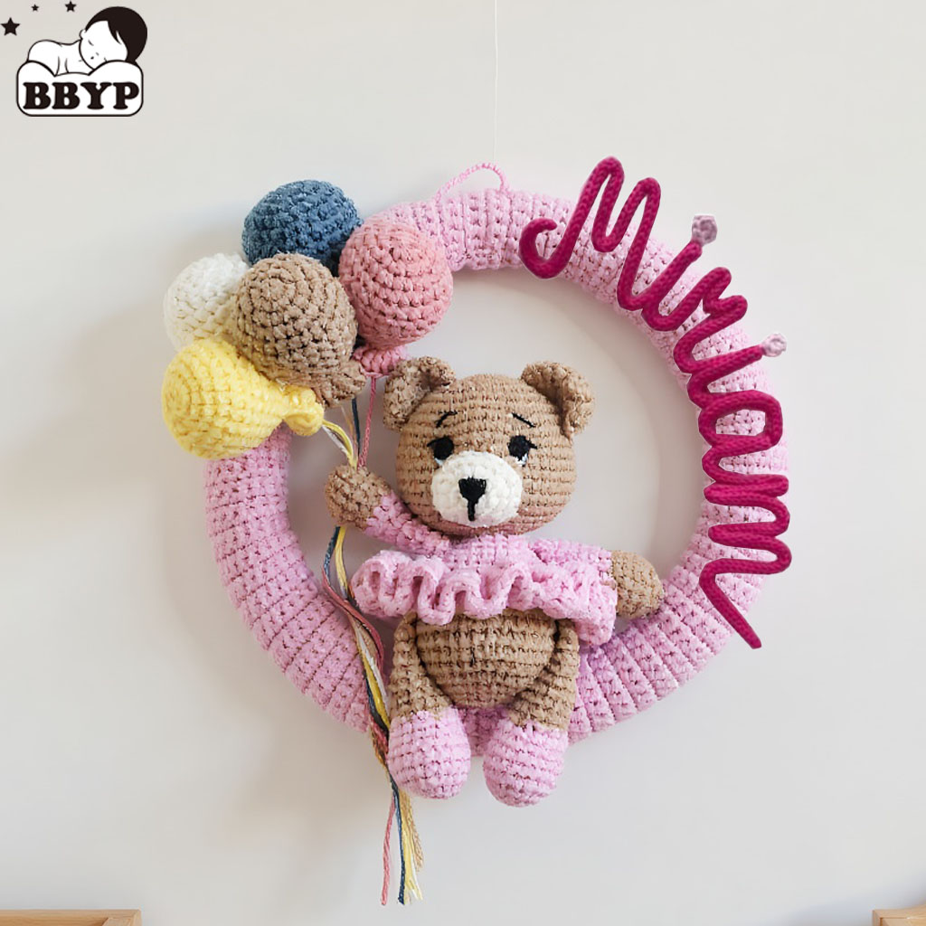 Baby Nursery Needs - Ghirlanda personalizzata con nome all'uncinetto con