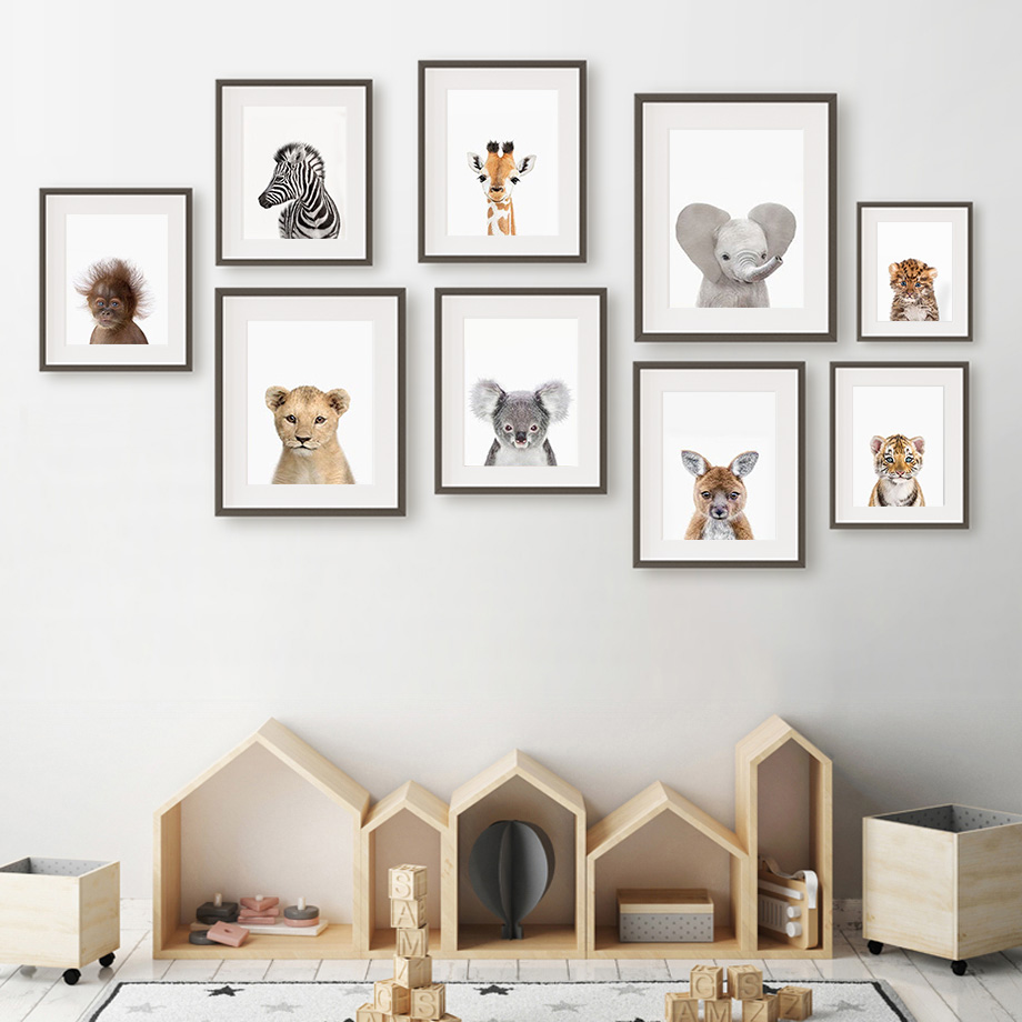 Stampe d'Arte Murale con Anima - Baby Nursery Zoo Animals recensione e prezzo