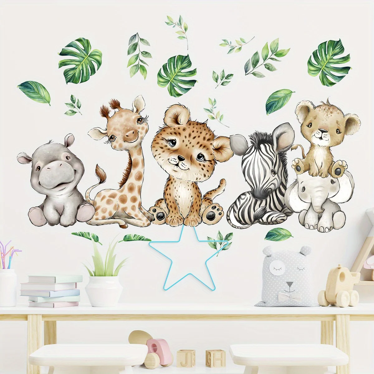 1PC Cartoon Cute Ippopotamo Ti - Baby Nursery Wallpaper recensione e prezzo