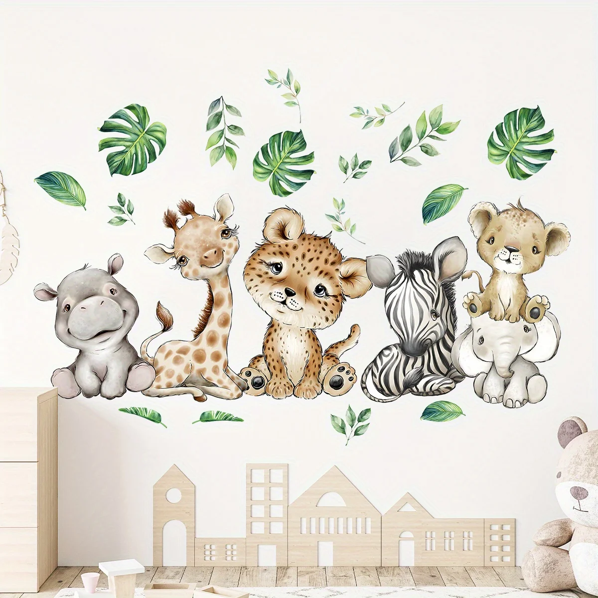 1PC Cartoon Cute Ippopotamo Ti - Baby Nursery Wallpaper recensione e prezzo