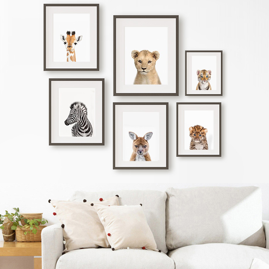 1 quadro su tela senza cornice - Baby Nursery Zoo Animals recensione e prezzo