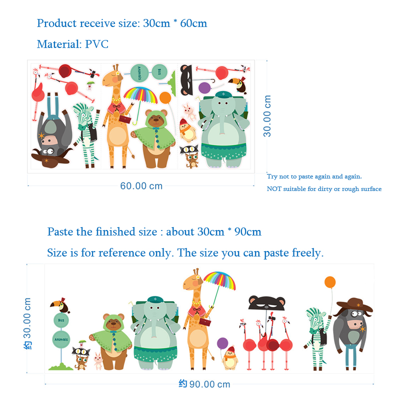 Cartoon Zoo Bus Station adesiv - Baby Nursery Zoo Animals recensione e prezzo