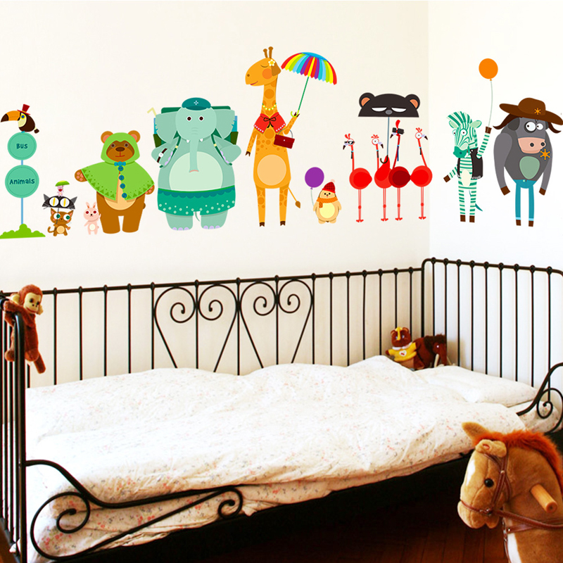 Cartoon Zoo Bus Station adesiv - Baby Nursery Zoo Animals recensione e prezzo