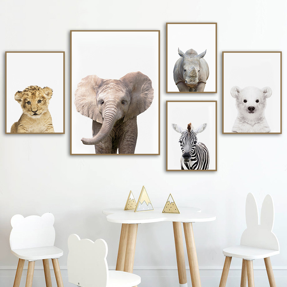 Stampe d'Arte Murale con Anima - Baby Nursery Zoo Animals recensione e prezzo